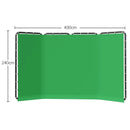 Background Stand 240CMx400CM with Green Screen Wall and Clip Photography Backdrop Frame For Living Video Recording Changing Room