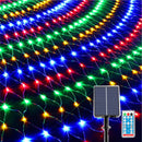 4x6M Solar Power LED Christmas Garlands LED String Christmas Net Lights Fairy Xmas Party Garden Wedding Decoration Curtain Light
