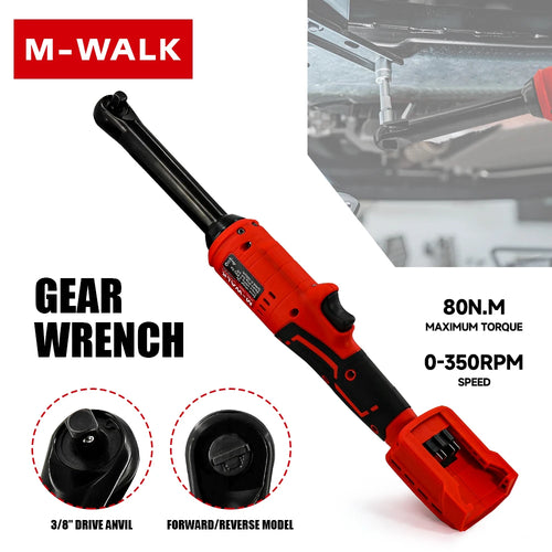 M-WALK Extended Electric Ratchet Wrench High Torque 3/8" Professional Drive 18v Brushless Power Tools For Milwaukee Battery Pin