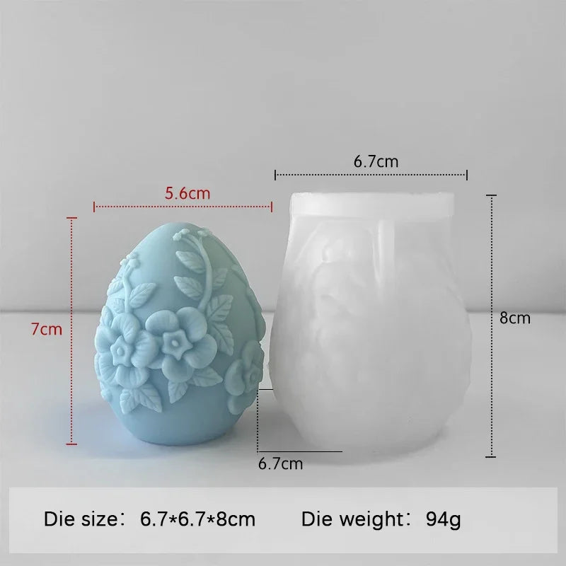 Easter Day Gift Egg Candle Making Silicone Mold Festival Embossed Butterfly Eggs Resin Epoxy Mould Sunflower Rose Soap Wax Tools