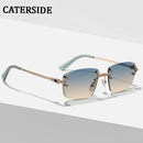 2024 Rimless Square Sunglasses Men Women UV400 Small Gradient Frameless Sun Glasses For Men Popular High Quality Metal Eyewear