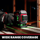 YEVOLT YVGLL4XS12T Series Green Laser Level 3-Plane 12-Line Self-leveling 360 3D Horizontal & Vertical Power Measuring Tools