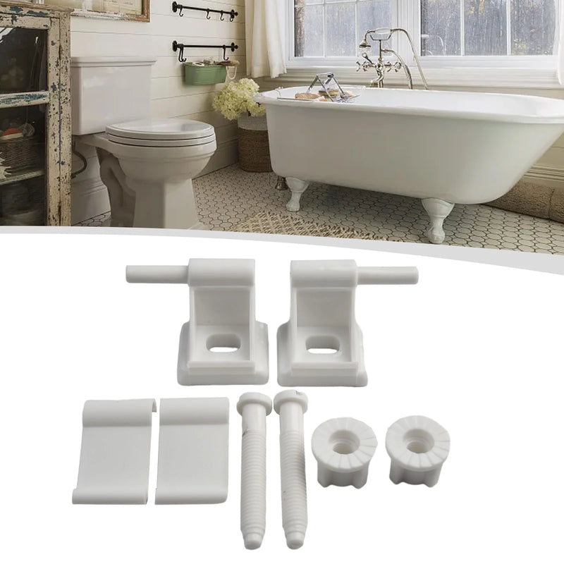 Plastic Toilet S-eat Hinge Replacement Kit White Plastic Toilet S-eat Hinge Set 4cm Width Home Improvement Bathroom Hardware