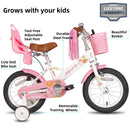 JOYSTAR Little Daisy Kids Bike for Girls Ages 2-7 Years,  Bikes with Doll Bike Seat & Streamers,Bikes with Flag & Number Plate