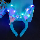 LED 14 Lamp Long Rabbit Ear Headband  Flashing Colorful String Lamp Luminous Hairband Birthday Party Christmas Easter Headband