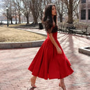 Mingmingxi Women Sleeveless Summer Dress 2025 New Arrivals Elegant Party Dresses Midi Spaghetti Strap Red Birthday Dress