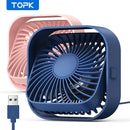 TOPK USB Desk Fan,[2Pack] Mini Fan, Strong Airflow & Quiet Operation,360° Rotatable Head 3-Speed Wind Small Cooling Fan for Home