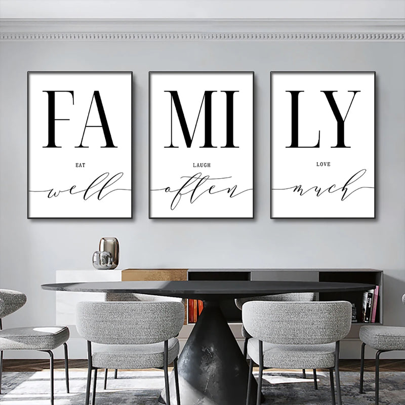 3pcs/set Home Decoration Luxury Living Room Pictures Decorative Paintings Minimalist Poster Wall Art Family Writing Canvas