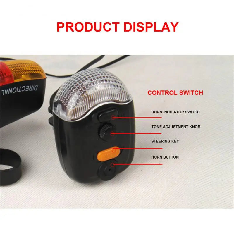 Multifunctional Bicycle Turn Signal Tail Light Electric Horn Brake Light Riding Tail Lamp Night Riding Safety Warning Flashlight