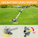 600W Cordless Grass Trimmer, 4-in-1 Lawn Trimmer,Wheel Edge Cutter,Lawn Mower,Brush Cutter with 21V Battery and Fast Charger