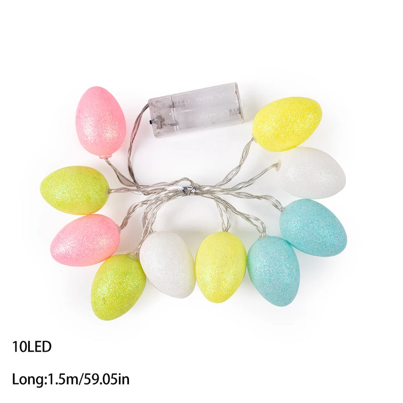 1.5m Easter LED Bunny String Lights for Home Decor Carrot Rabbit Chick Egg Fairy Light Garland Ornament Happy Easter Party Gifts