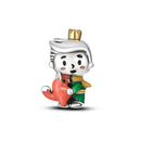 Silver Plated Boy Girl Couple Lovers Beads Charms Zirconium Dangle Fit Original Pandora Bracelet Necklace Jewelry Women