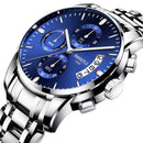 NIBOSI Uhr Herren Top Marke Luxus Blau Männer Datum Quarz Herrenuhren Wasserdichte Sportuhr Armbanduhr Relogio Masculino