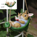 Creative Cute Frogs Cat Dog Resin Lying Santa Claus Statue Garden Hang On Tree Decorative Pendant Indoor Outdoor Decor Ornament