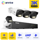 Annke AH500 3K Ultra HD IP PoE CCTV Camera Kits Dual Light Outdoor Security Camera Motion Detection Built-in Mic 265+ 6MP NVR