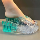 New casual women's transparent slippers