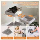 Sturdy Multi-Level Cat Tree Tower with Natural Sisal Scratching Posts,Cozy Hammock&Condo, Large Top Perch, and Fun Dangling Ball