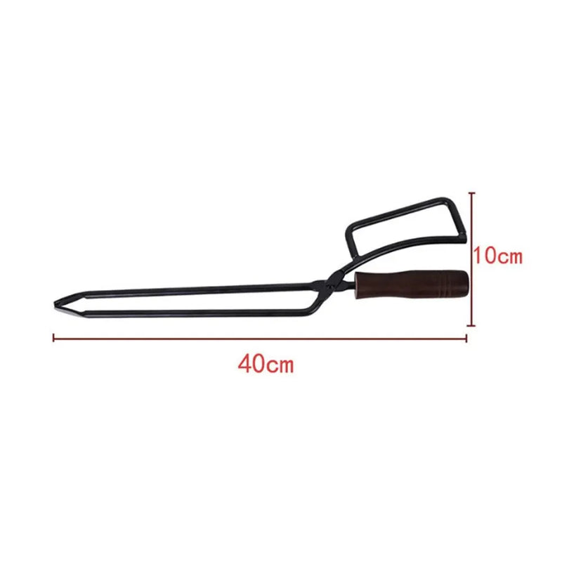 Spot Barbecue Carbon Clips Burning Tongs Charcoal Clips Duck Billed Carbon Tongs Non Hot Solid Wood Handle Carbon Clips