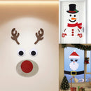 Christmas Door Window Stickers DIY Felt Cloth Elk Snowman Santa Claus Wall Sticker Noel Christmas Decoration Happy New Year 2025