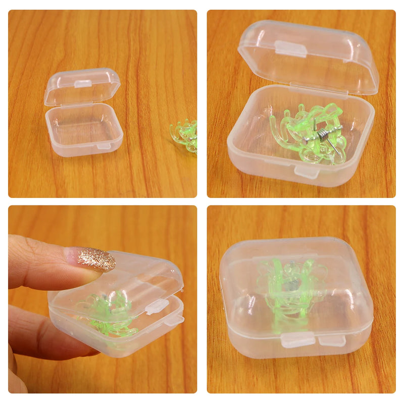 Mini Clear Plastic Storage Box for Home Earrings Necklace Jewelry Organizer Cases Multifunction Transparent Dustproof Container