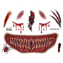 Halloween Scary Tattoo Stickers Crawl Scary Eye-catching Evil Unique Ghost Face Accessories Horror Movie Style Makeup Fake Scar