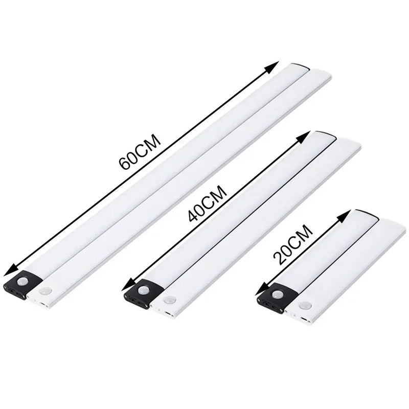 NEW LED Cabinet Light USB Rechargeable Motion Sensor Led Light For Kitchen Wardrobe Cabinet Lighting 10cm/20cm/30cm/40cm/60cm