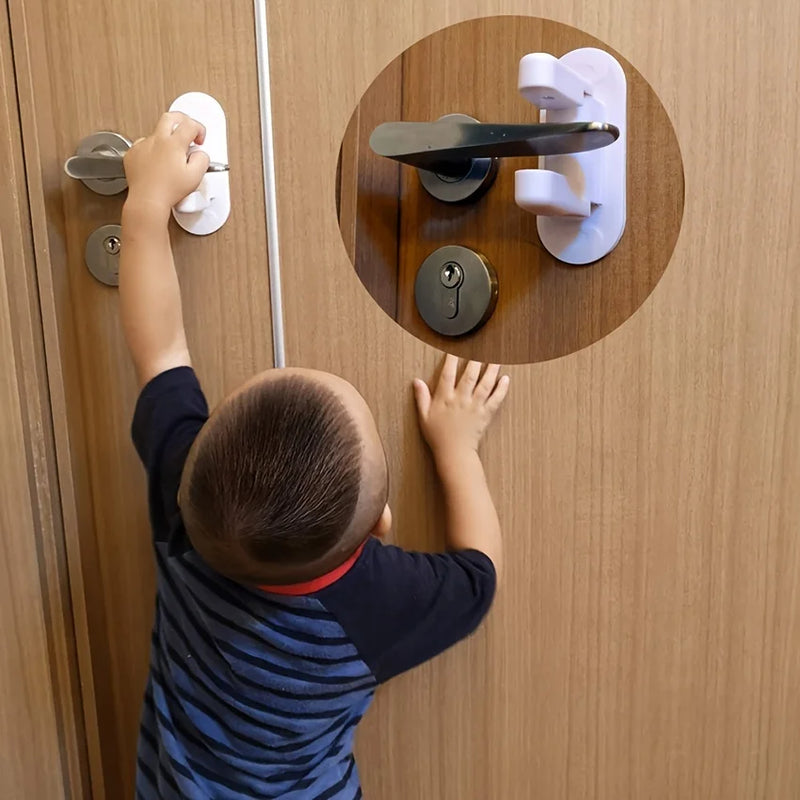 Multi-functional Door Lever Lock Child Baby Safety Lock Rotation Proof Professional Door Adhesive Security Latch Universal