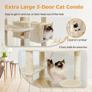 Sturdy Multi-Level Cat Tree Tower with Natural Sisal Scratching Posts,Cozy Hammock&Condo, Large Top Perch, and Fun Dangling Ball