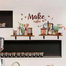 30*60cm English Make Coffee Cartoon Wall Sticker Creative Background Wall Kitchen Study Restaurant Decoration Mural Wall Sticker