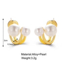 Korea Elegant Cute Pearl Stud Earrings for Women Classic Small Zircon Huggie Pearl Stud Earring Wedding Kpop Jewlery