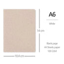 Notebook Sketchbook A6 small size 44 sheets Solid color planner Diary blank page