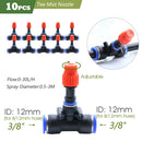 3M-25M 3/8”PE Hose Misting System DIY Adjustable Orange Nozzle Spray Cooling Kit for Greenhouse Garden Plants Fogging Watering