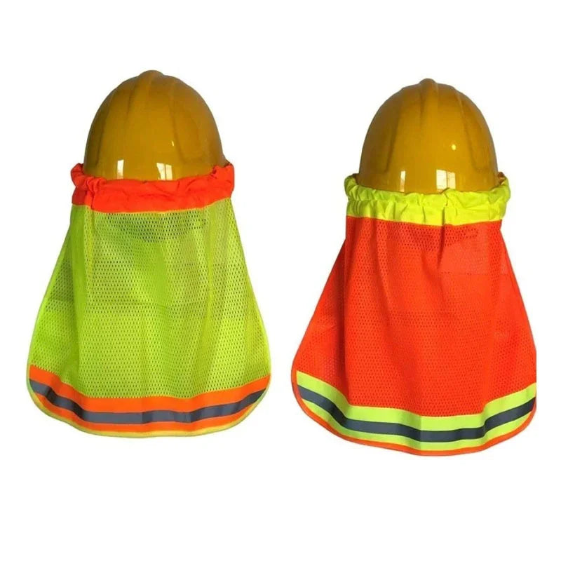 ESCAM Reflective Stripe Neck Shield Safety Hard Hat Cap Sun Shade Protective Helmets Workplace Safety