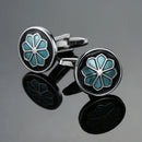 Luxury men's French shirt cufflinks classic round blue black stars rudder cuff buttons suit accessories jewelry gifts wholesale
