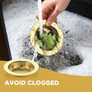 Drainage Management Kit Gold Sink Basket Home Improvement Clog Prevention Drain Strainer Multifunctional Sink Use