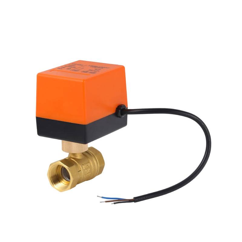 Ac 220V DC 12V Brass Electric Thread Ball Valve 2-way 3-wire Solenoid Water Valve with Actuator DN15/DN20/DN25/DN32