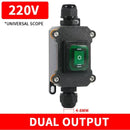 Waterproof Marine Rocker Switch with LED Outdoor Rainproof Junction Box Inline Power Cord Power Switch 12V/24V/220V IP65