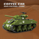 M4A3 Medium Tank Building Blocks T34/76 Armored Cars Bricks Model WW2 Classic Military Toys Adult Boys Kids Christmas Gifts DIY