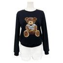 Joyccin Mother Kids Bear Embroidery Sweatshirts Thick Unisex Solid Tops Family Matching Outfits Fleeced Hoodie