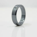 1PC Hematite Stone Rings for Women Men Natural Fashion Flat Plain Ring Couple Jewelry Gift Wedding Christmas Lovers Rings