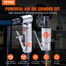 VEVOR Air Die Grinder Kit Right Angle Grinder w/ Die Grinder Combo&Single Cut Carbide Set Lightweight Ball Bearing Construction