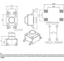 50pcs Momentary Tactile Push Button Click Switch 6X6mm H=4.3/4.5/5/6/7/8/9/10/13mm~25mm 4Pin SMT PCB Mounting