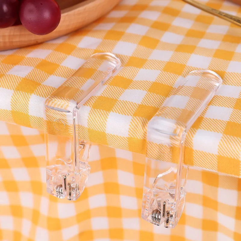 1/4Pcs Transparent Tablecloth Clamps with Spring Table Cloth Clips Table Cover Fixation Bracket for Wedding Party Home Supplies