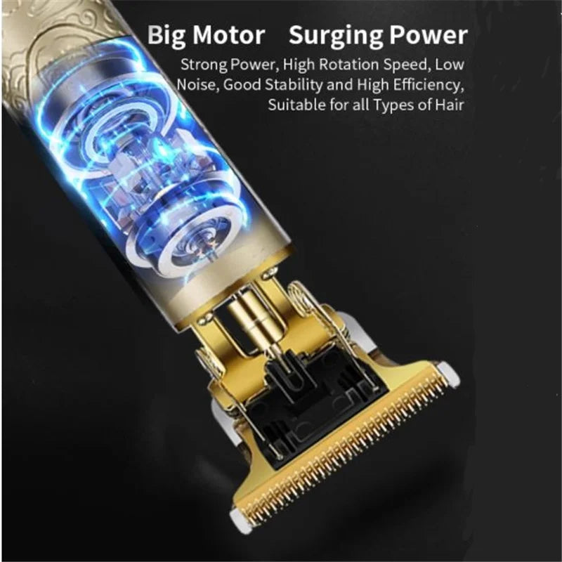 Electric 0.1mm Beard Trimmer Man Face Grooming Razor Hair Clipper Zero Gapped Fading Style Neck Sideburns Head Haircut Machine