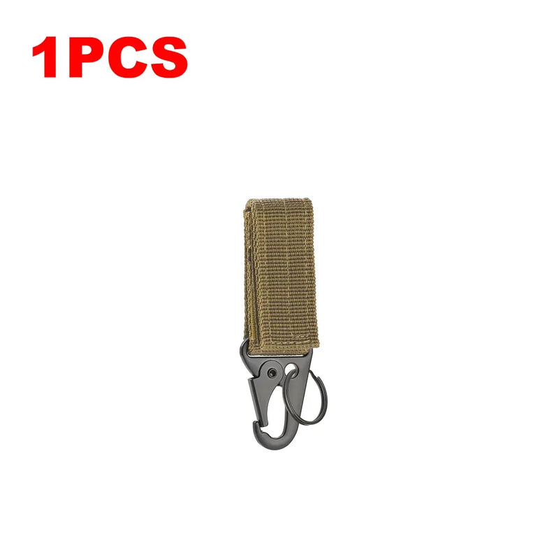 1-4PCS Tactical Hanging Buckles Nylon Webbing Carabiners Belt Triangle Keychain For Outdoor Climbing Camping Tools Accessories
