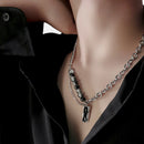 Men Stylish Black Stone Choker Necklaces,Chic Double Layers Chain Collar,Valentine's Father's Day Birthday Party Gift