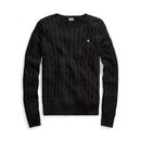 Brand Women's Clothing 2022 Early Loose O-Neck Knitted Sweater Cable Knitted Sweater 100% Cotton RL8519