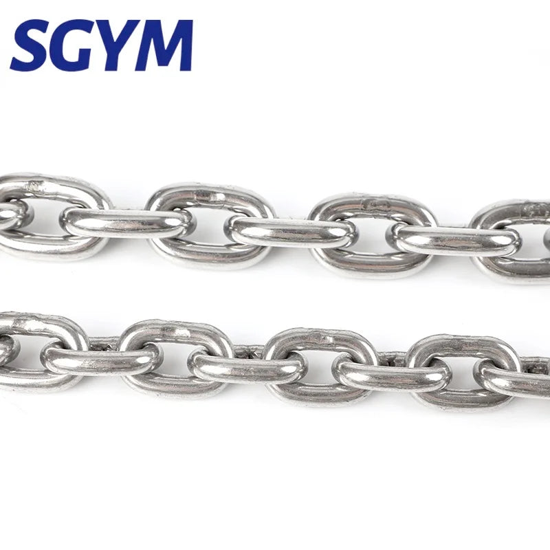 304 Stainless Steel Chain 3/3.5/4/5/6/8/10mm Diameter Hanging Chain Gourd Lifting Heavy Duty Welded Binding Chain Kirin Whip