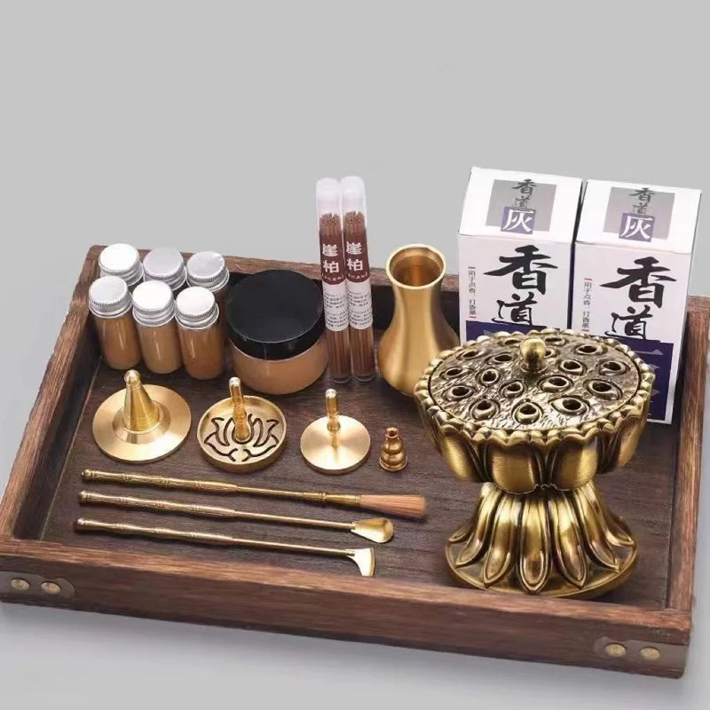 2023 Brass Incense Making Kit Wax Melt Incense Burner Portable DIY Handmade Fragrance Seal Moulding Tools Incense Accessories