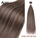Noble Bundles Extensions 36 inch Yaki Straight Hair Bundles Ombre Brown Synthetic Hair Long Extensions Hair Synthetic Wefts